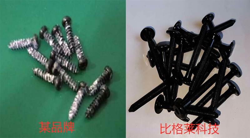 比格莱三价铬黑锌钝化液Zn-117生产对比图